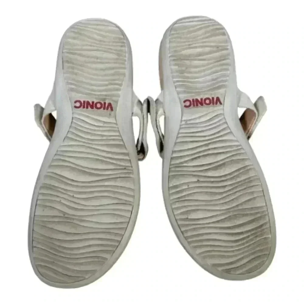 Vionic Sandals Wanda Thong Bone Women's 9 Leather Snake 41